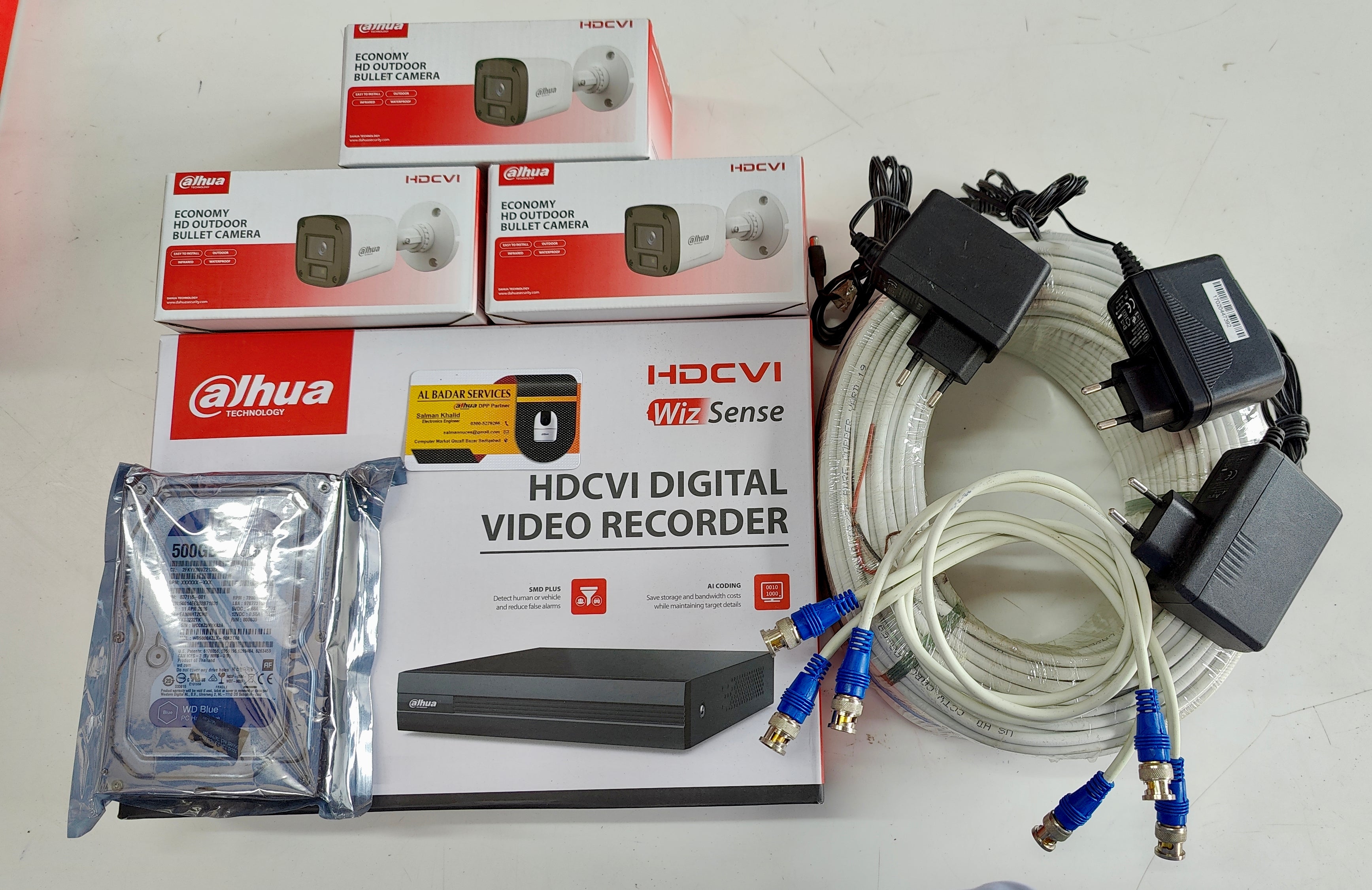 3 HDCVI CCTV Cameras Complete Setup
