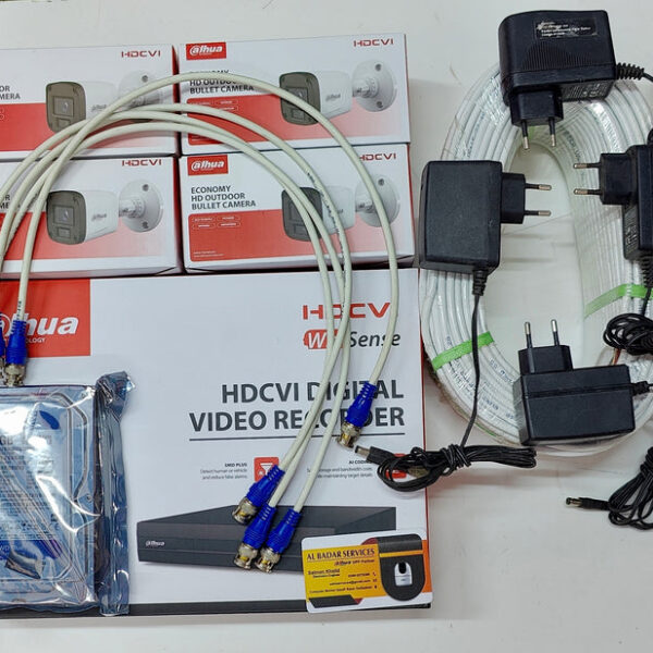 4 HDCVI CCTV Cameras Complete Setup